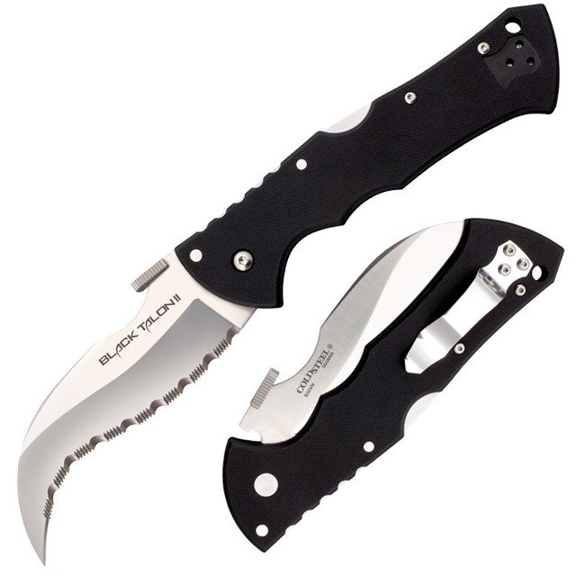 Нож Cold Steel Black Talon 2 Serrated Edge 22BS сталь S35VN, рукоять G10 black