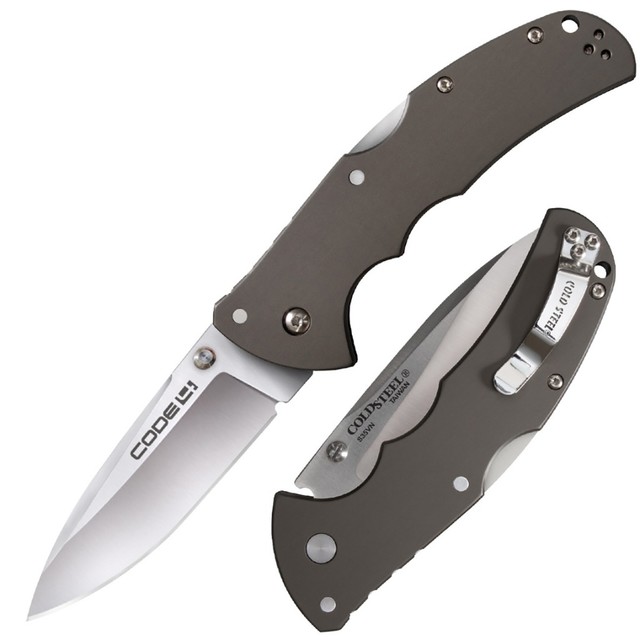 Нож Cold Steel Code-4 Spear Point Plain 58PS сталь S35VN рукоять 6061 Aluminum