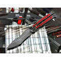Mr.Blade балисонг Madcap сталь Aus-8 блэквош, рукоять G10 red