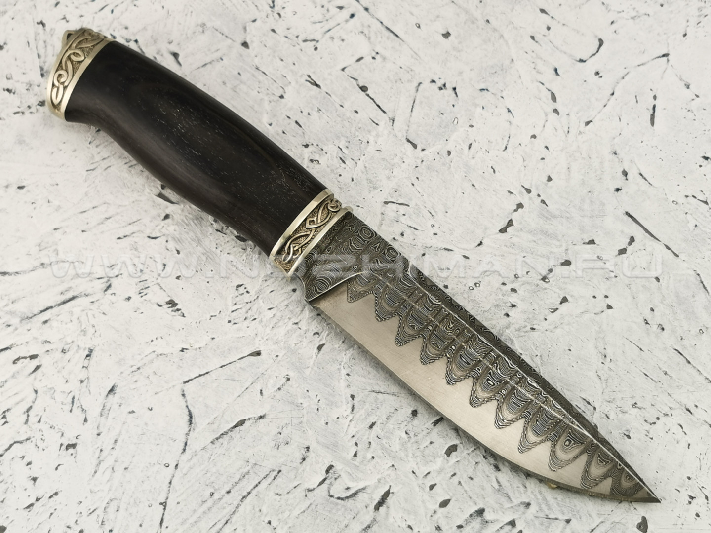 Нож "Фартовый" дамасская сталь, рукоять граб (Федотов А. В.) 102М22