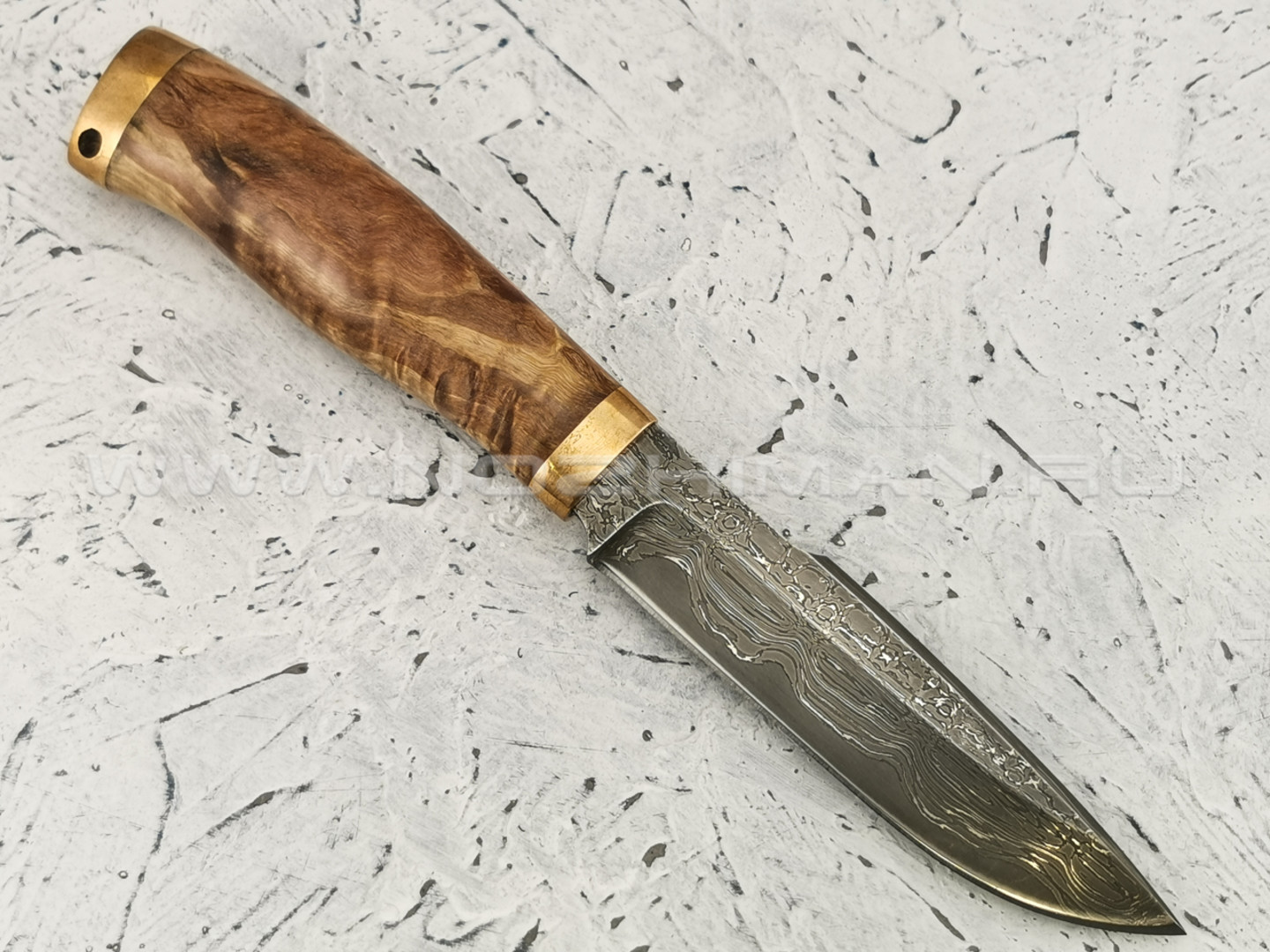 Нож "Фартовый" дамасская сталь, рукоять березовый сувель (Федотов А. В.) 102М39