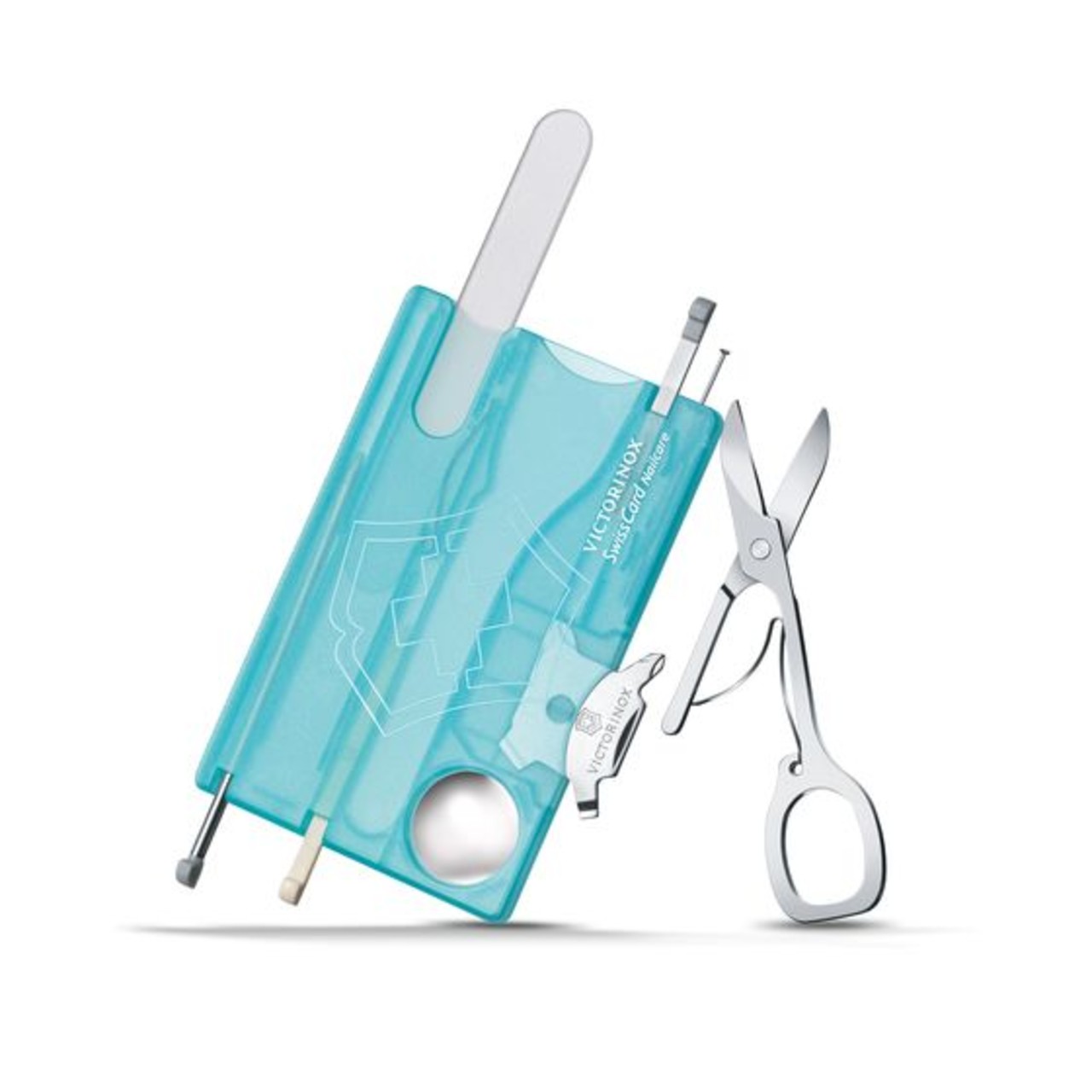 Швейцарская карточка Victorinox SwissCard Nailcare 0.7240.T21 ice-blue (13 функций)