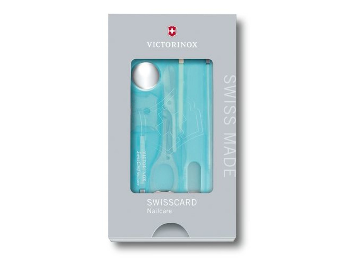 Швейцарская карточка Victorinox SwissCard Nailcare 0.7240.T21 ice-blue (13 функций)