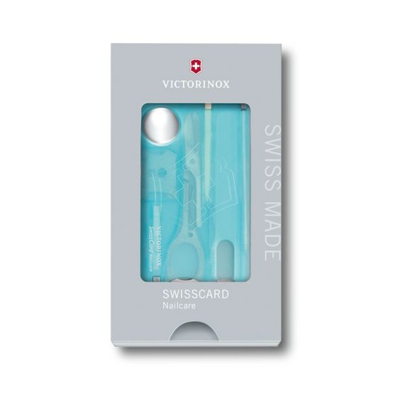 Швейцарская карточка Victorinox SwissCard Nailcare 0.7240.T21 ice-blue (13 функций)