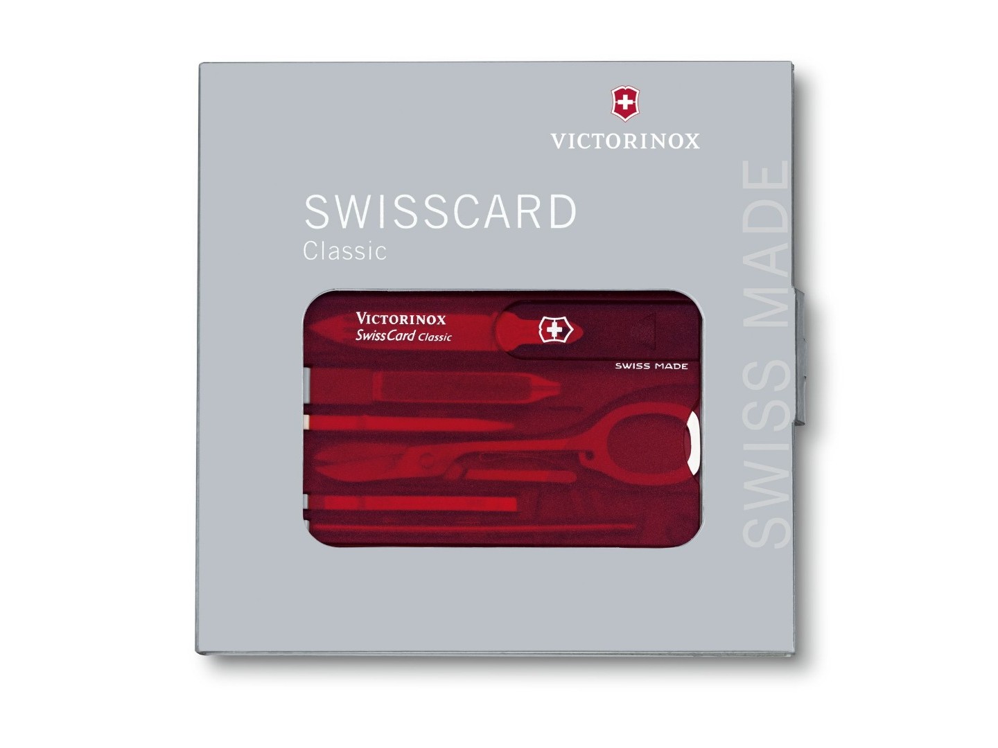 Швейцарская карточка Victorinox SwissCard Classic 0.7100.T red (10 функций)