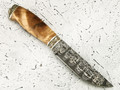 Нож "Клык" дамасская сталь, березовый сувель, мельхиор (Федотов А. В.) 011М46