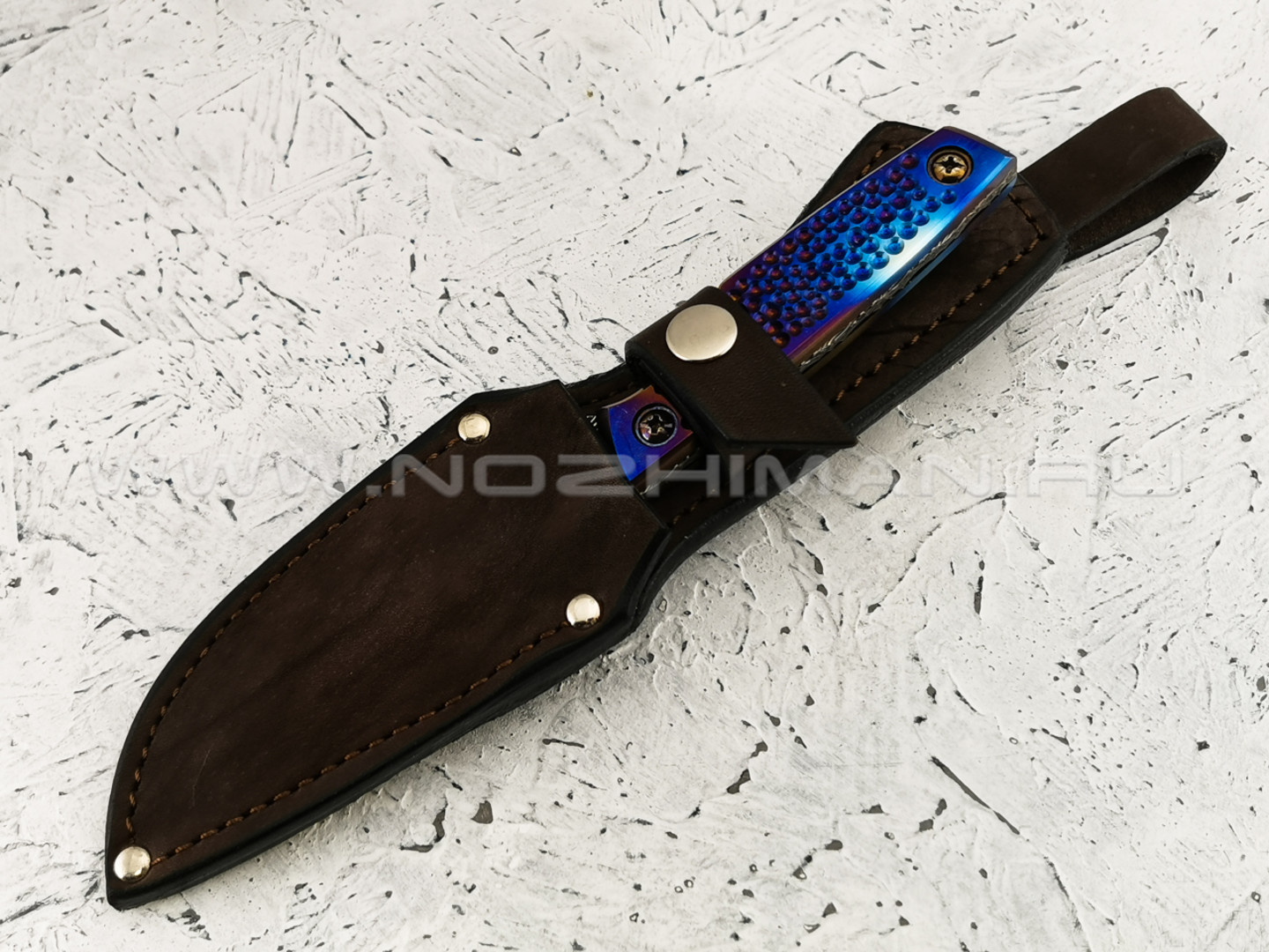 Нож "Фартовый" дамасская сталь,рукоять титан (Федотов А. В.) 102Д119