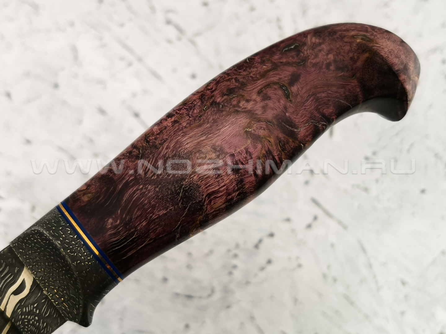 Нож "Клык" дамасская сталь, карельская береза (Федотов А. В.) 011Д369