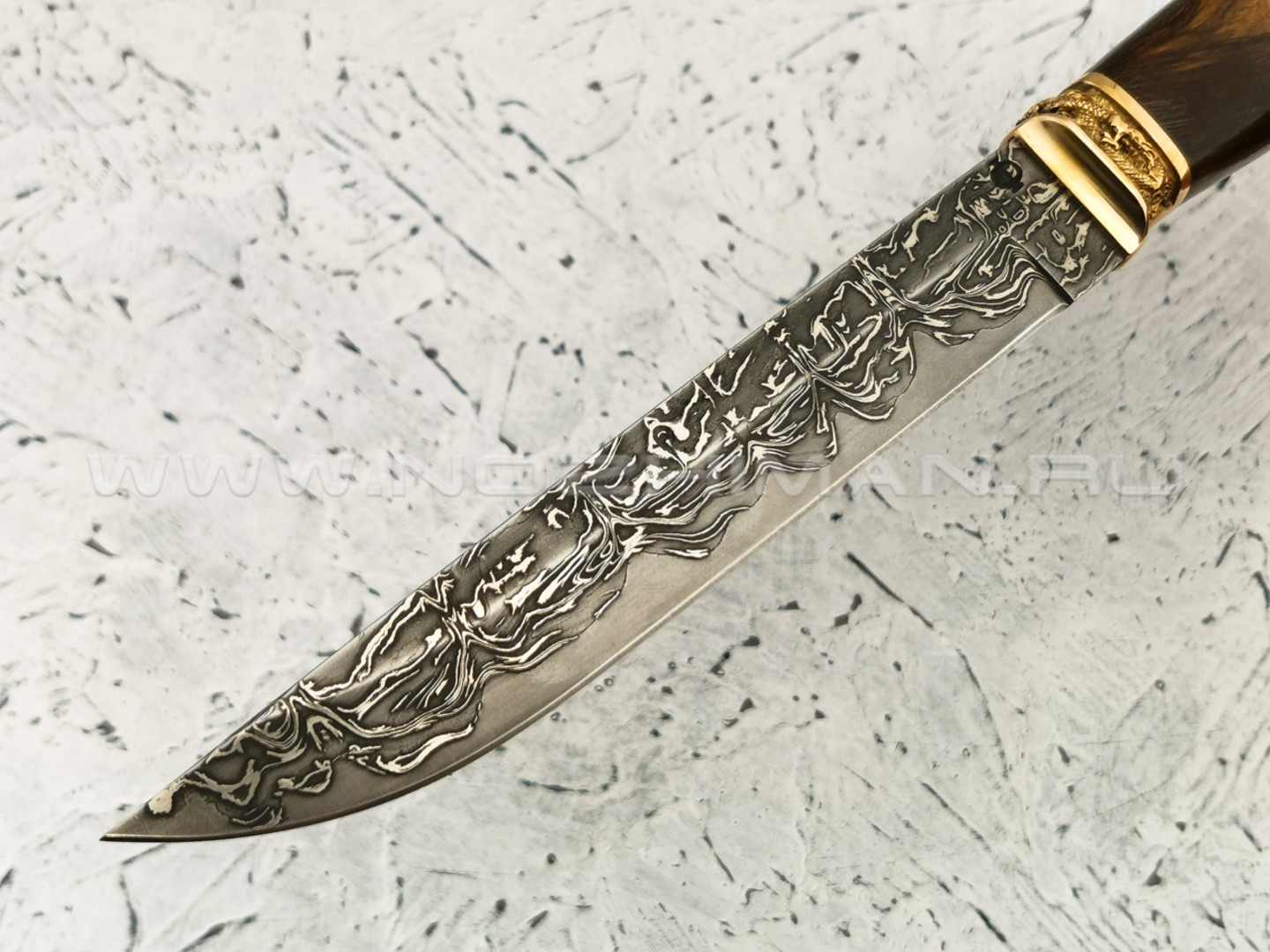 Нож "Сиг-3" дамасская сталь, ironwood, бронза (Федотов А. В.) 020М16