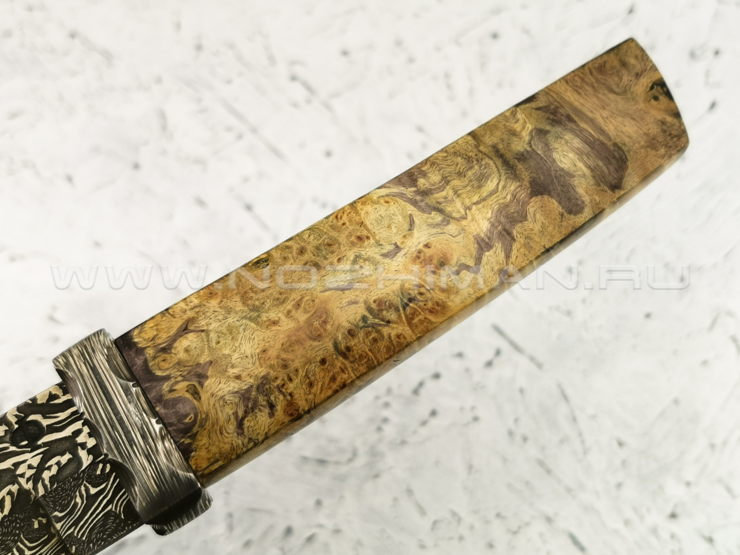 Нож "Японский" дамасская сталь, кап клёна (Федотов А. В.) 035Д68