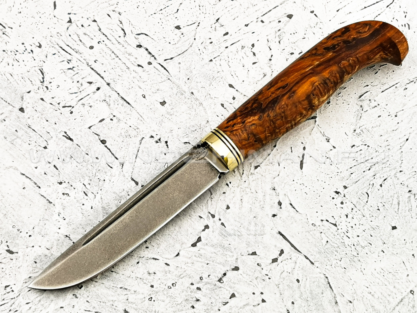 Нож "Финский" булатная сталь, рукоять карельская береза (Тов. Завьялова)