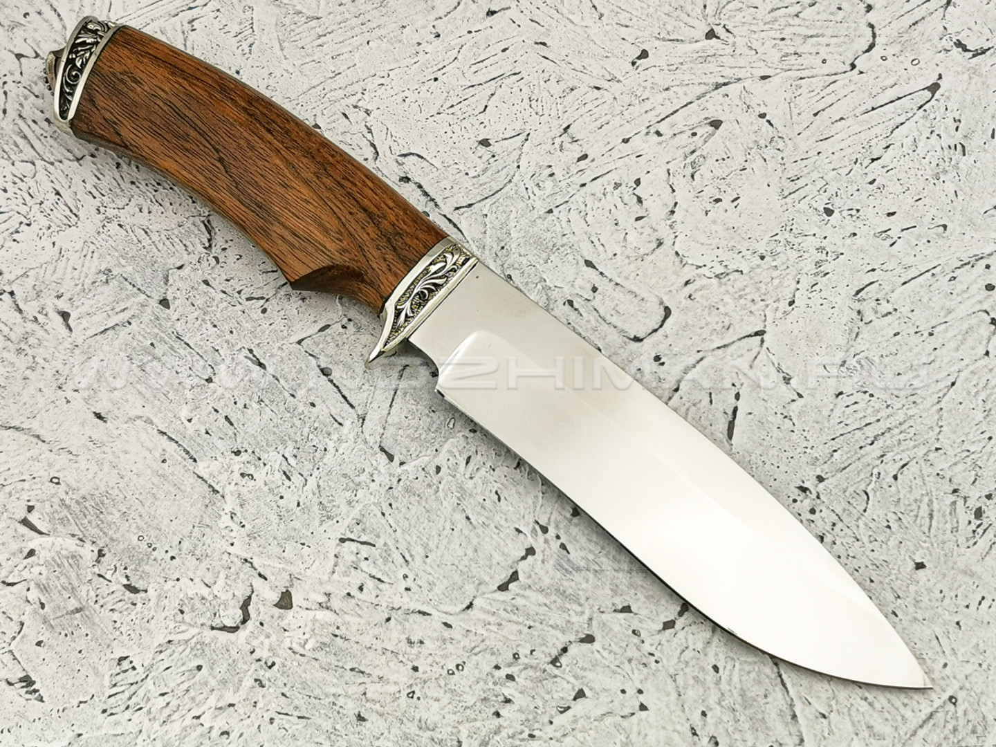 Нож "Волк" сталь Х12МФ, рукоять этимое, мельхиор (Тов. Завьялова)