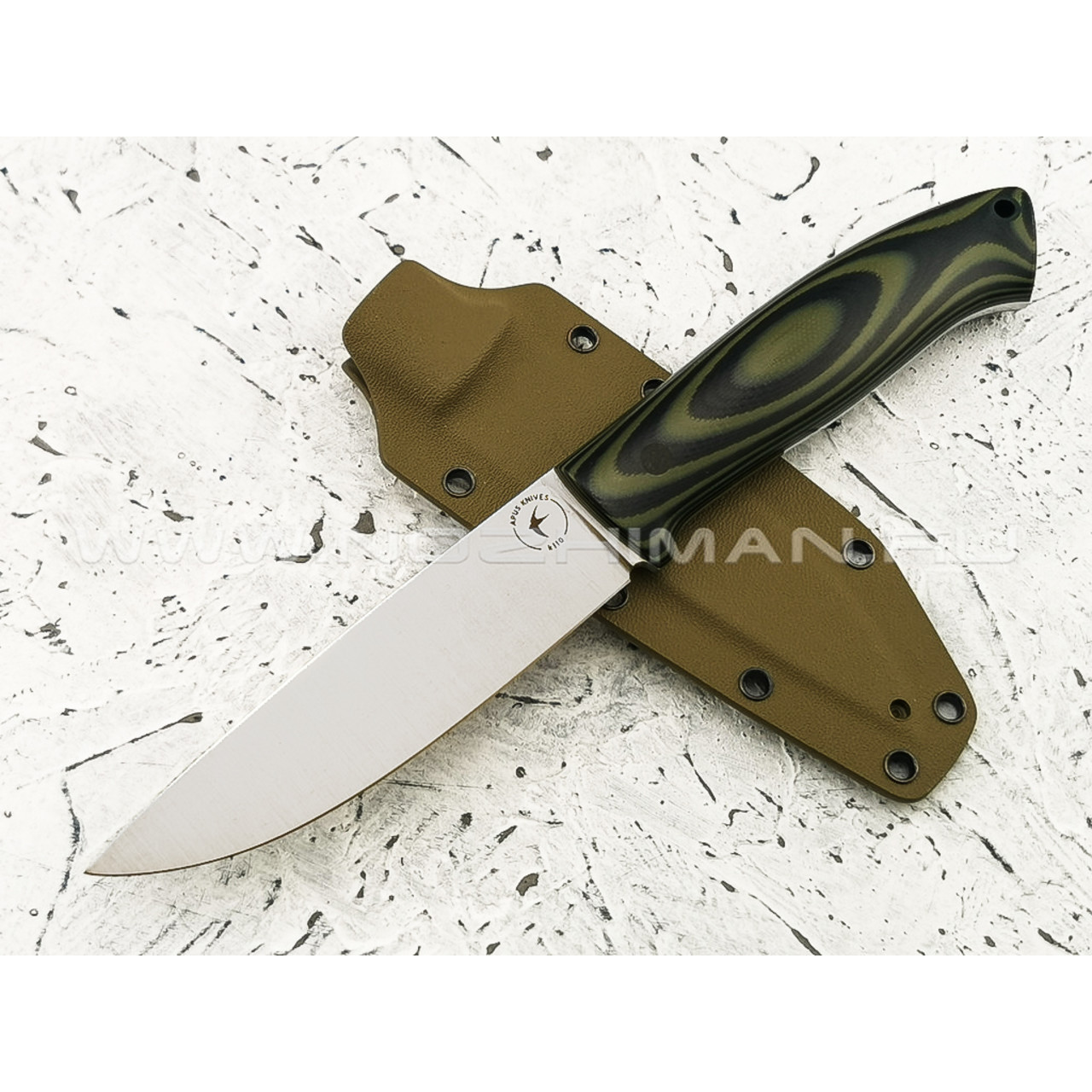 Апус нож Guard Dog сталь K110, рукоять G10 black\olive