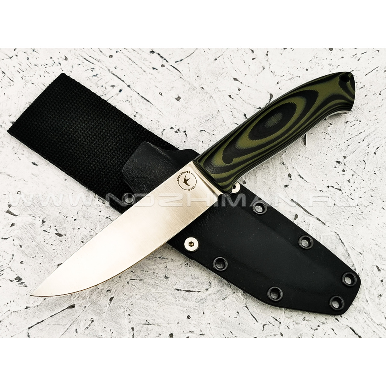 Апус нож Guard Dog сталь M390, рукоять G10 black\olive