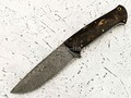 Нож "Бригадир" дамасская сталь, рукоять карельская береза (Наследие)
