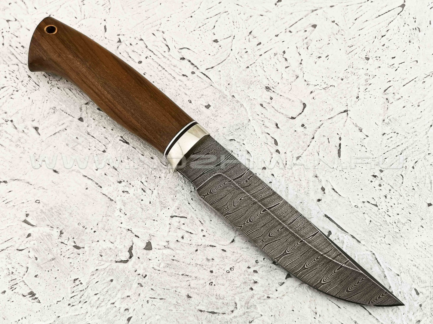 Нож "Альфа" дамасская сталь, рукоять орех (Наследие)