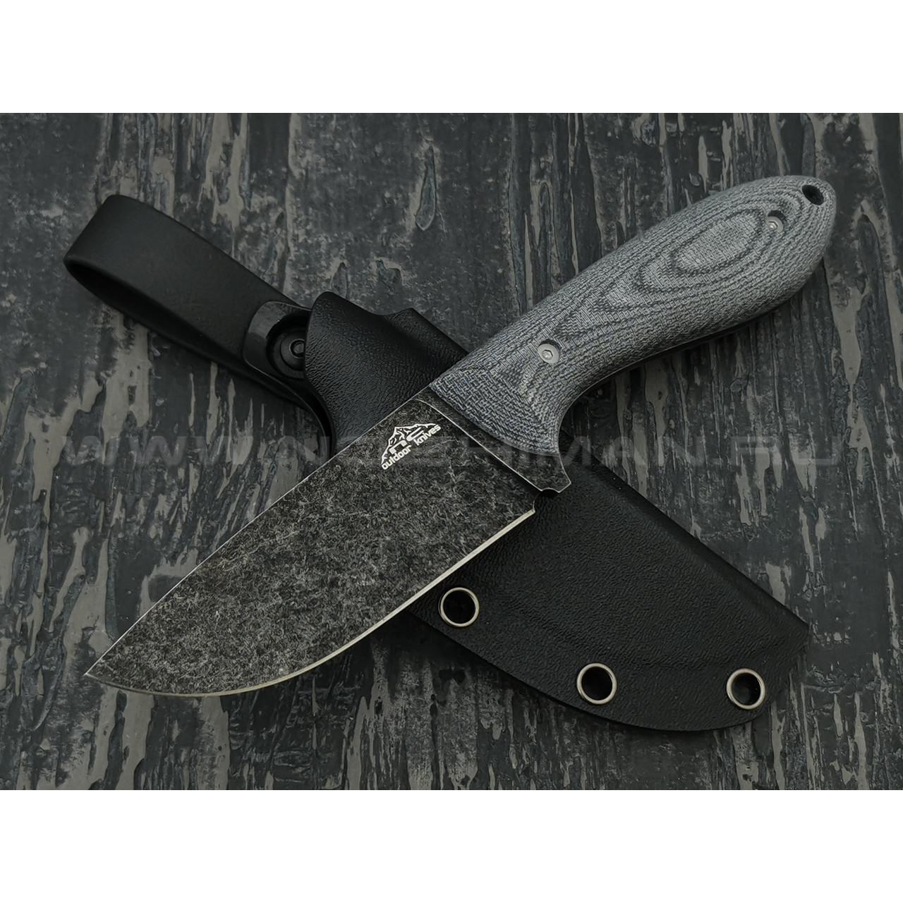 N.C.Custom нож Crony сталь N690 блэквош, рукоять микарта, ножны kydex