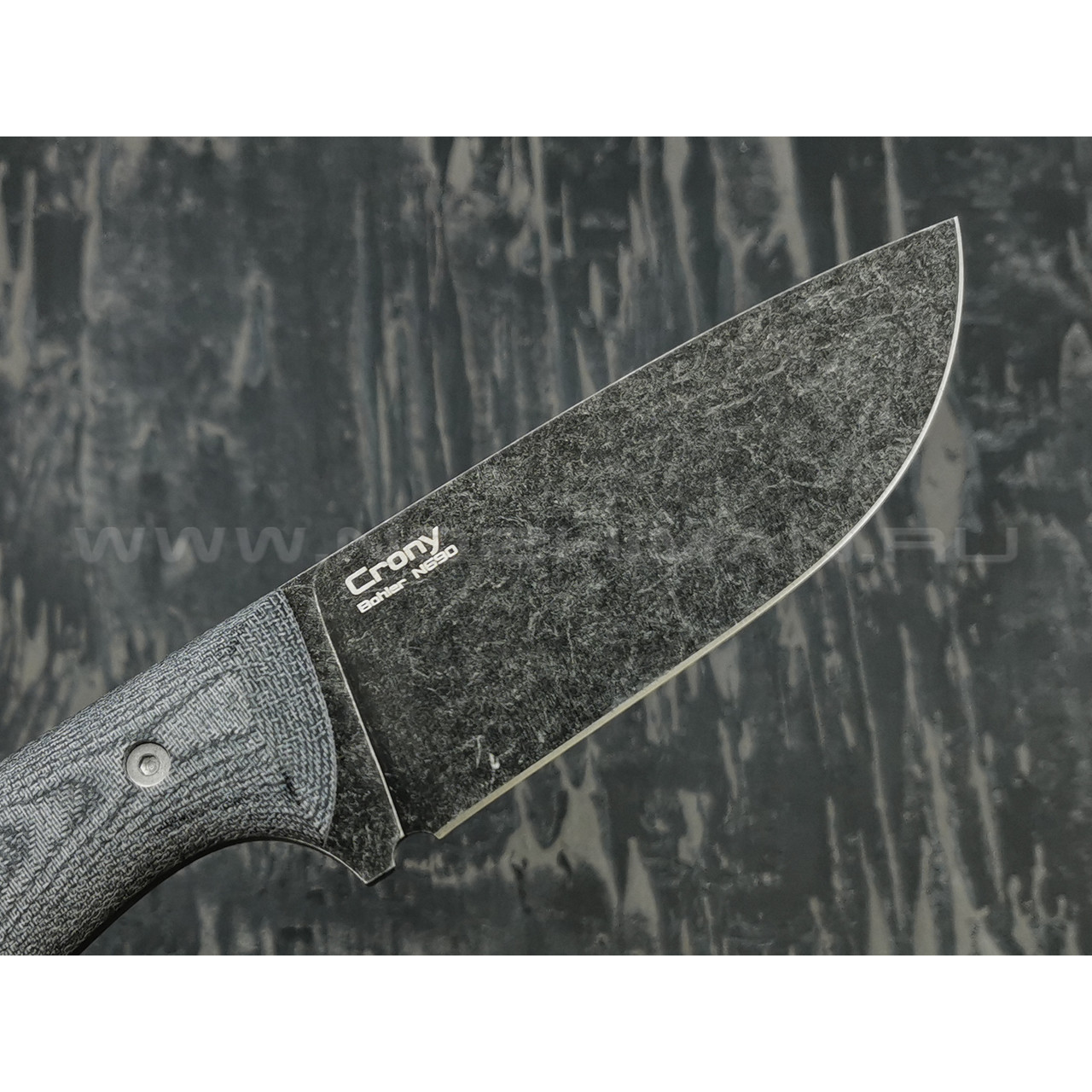 N.C.Custom нож Crony сталь N690 блэквош, рукоять микарта, ножны kydex