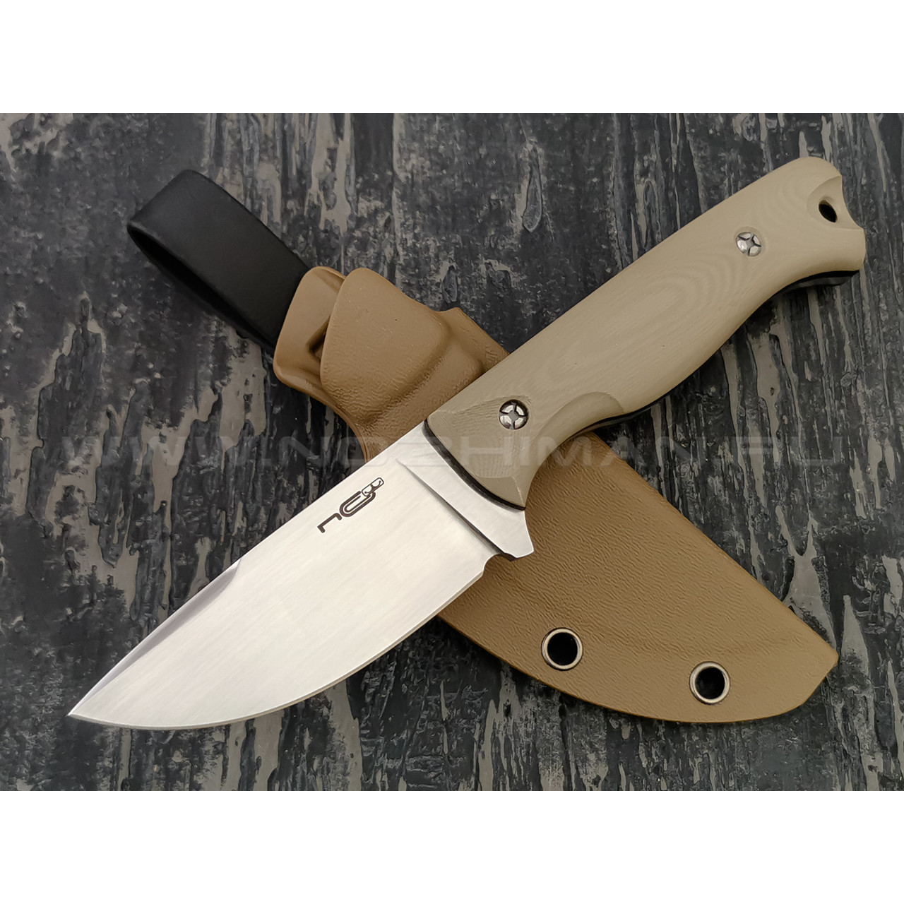 N.C.Custom нож Fang сталь X105 satin, рукоять G10 tan