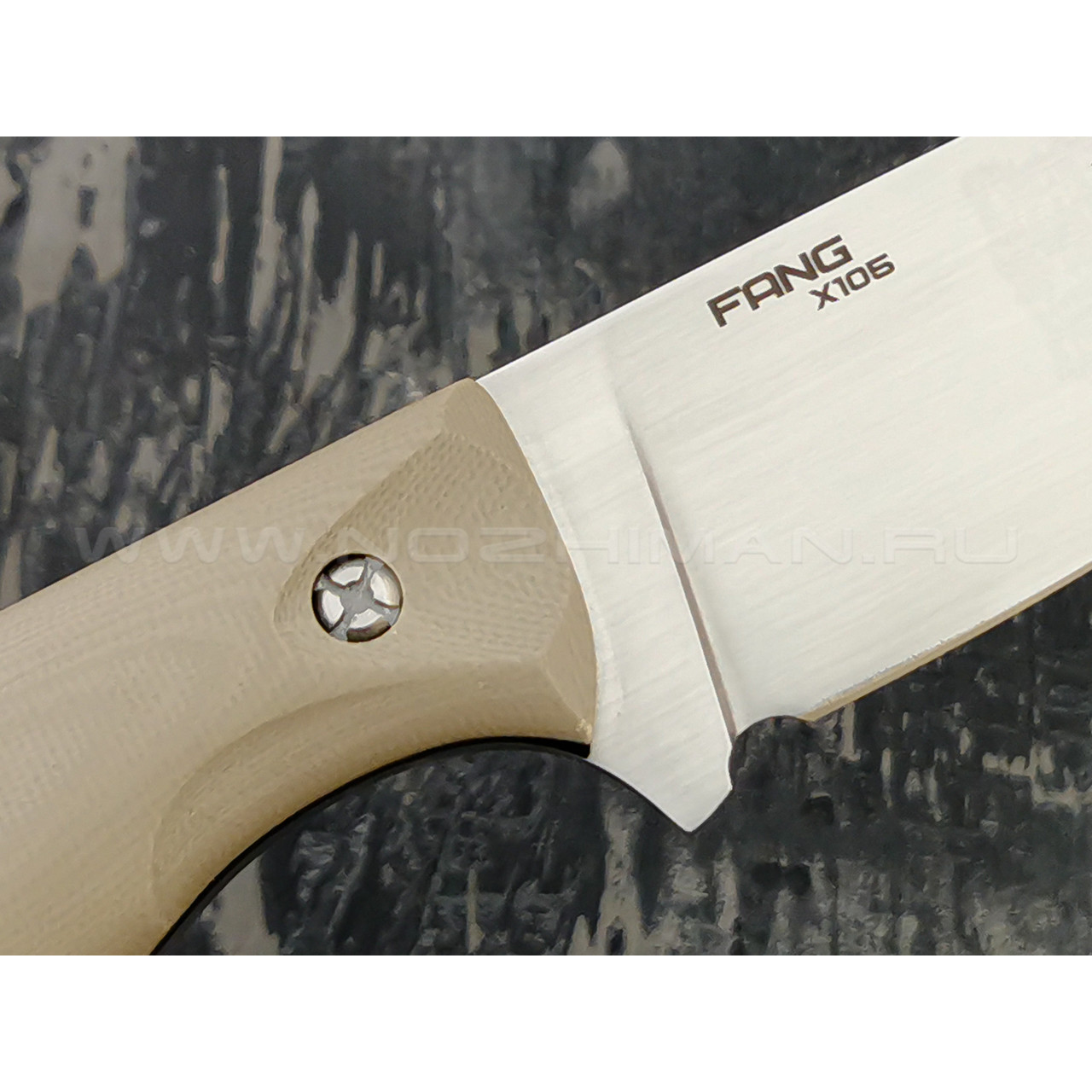N.C.Custom нож Fang сталь X105 satin, рукоять G10 tan