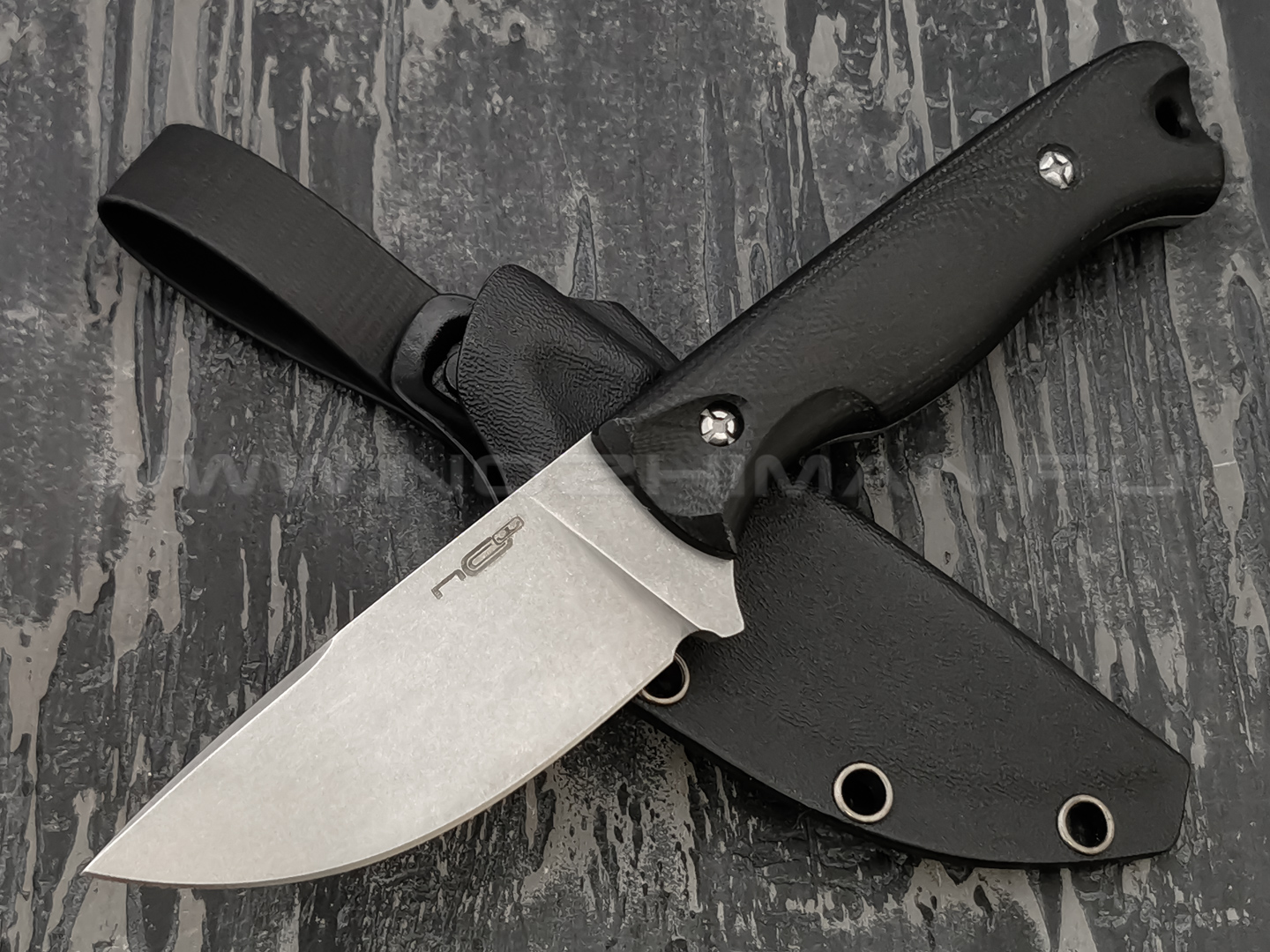 N.C.Custom нож Fang сталь X105 stonewash, рукоять G10 black