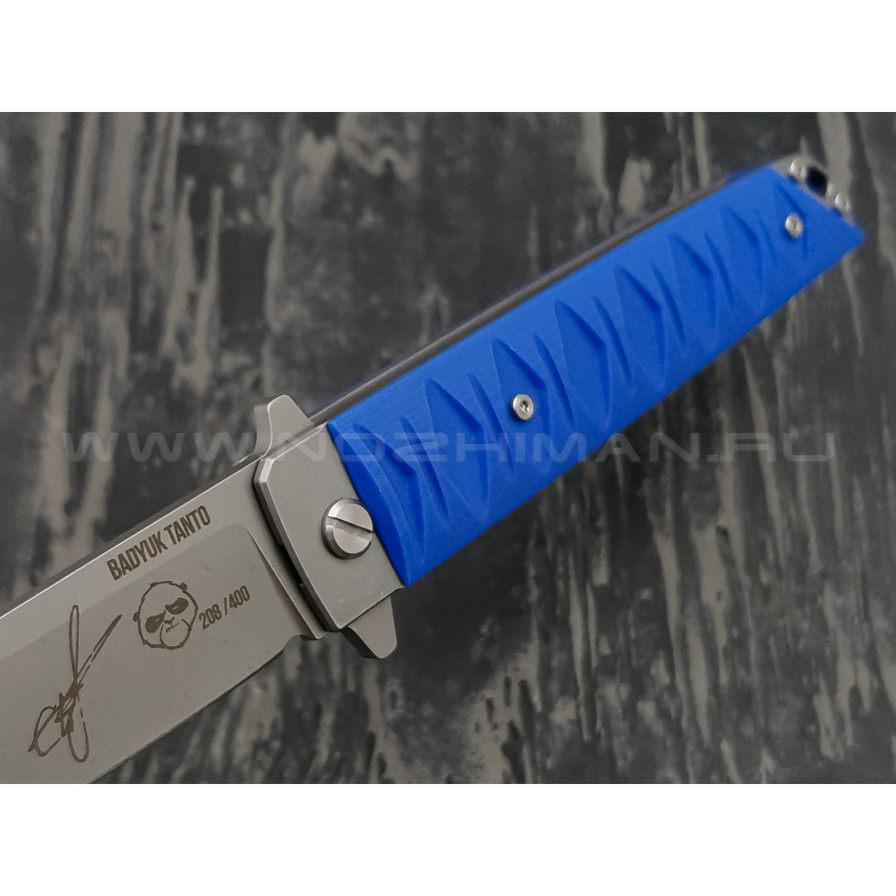 Нож Brutalica Badyuk Tanto Limited, сталь D2 стоунвош, рукоять G10 blue