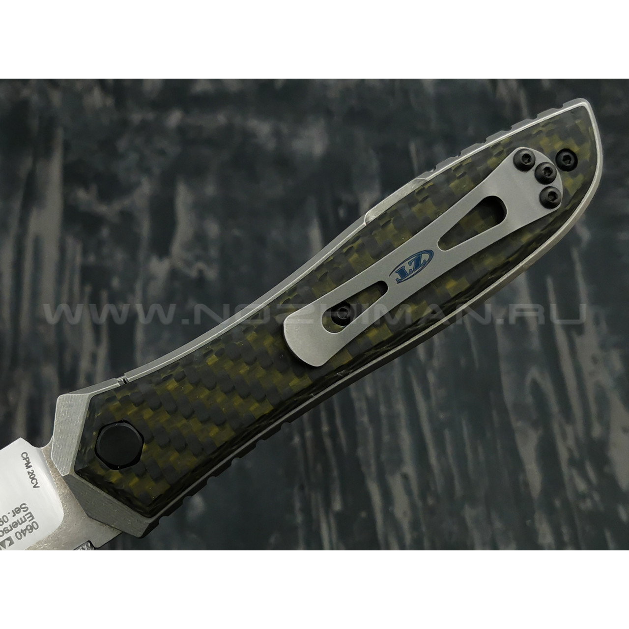 Zero Tolerance нож 0640 Emerson Manual, сталь CPM 20CV, рукоять титан, карбон