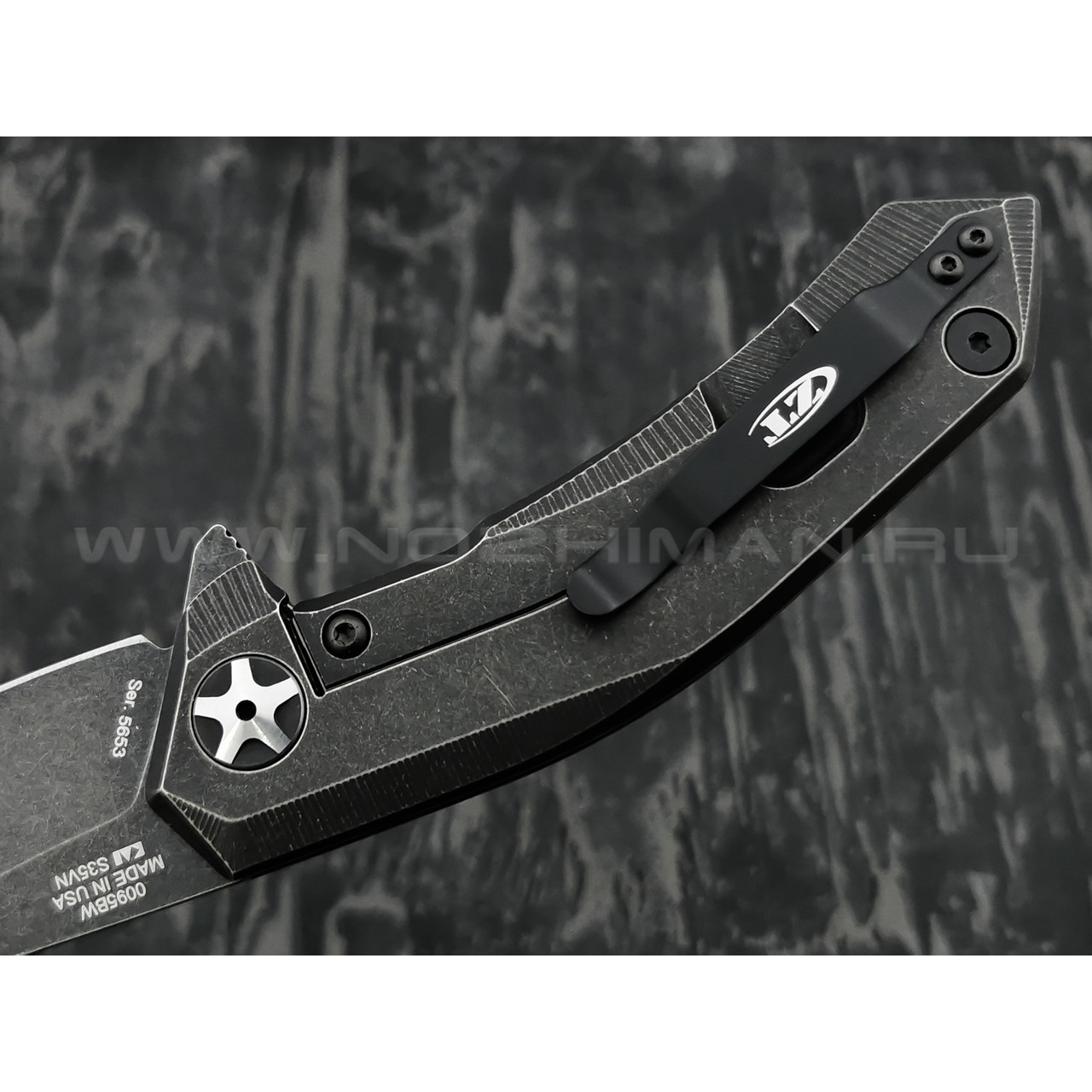 Zero Tolerance нож 0095BW, сталь CPM S35VN блэквош, KVT, рукоять титан