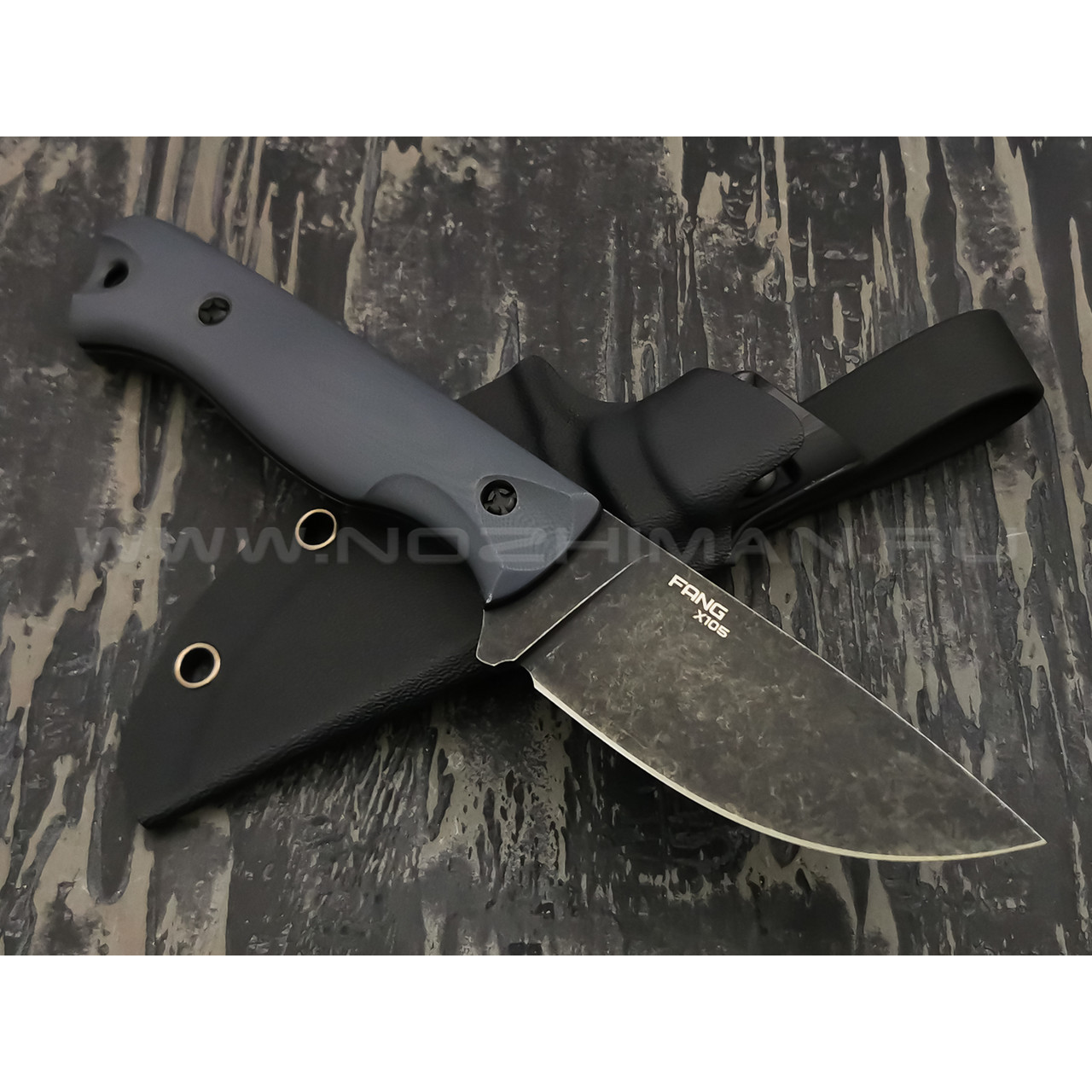 N.C.Custom нож Fang сталь X105 блэквош, рукоять G10 dark grey
