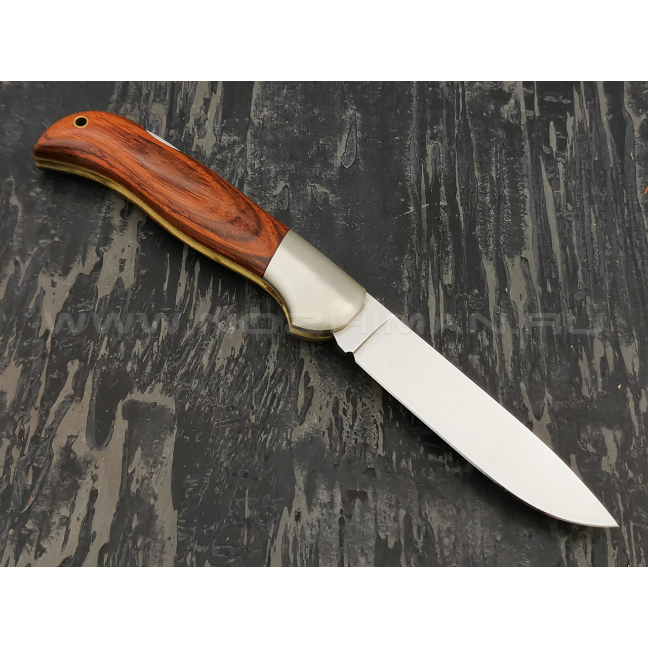 Нож Fox Forest 500, сталь N690Co, рукоять дерево pakka, никель
