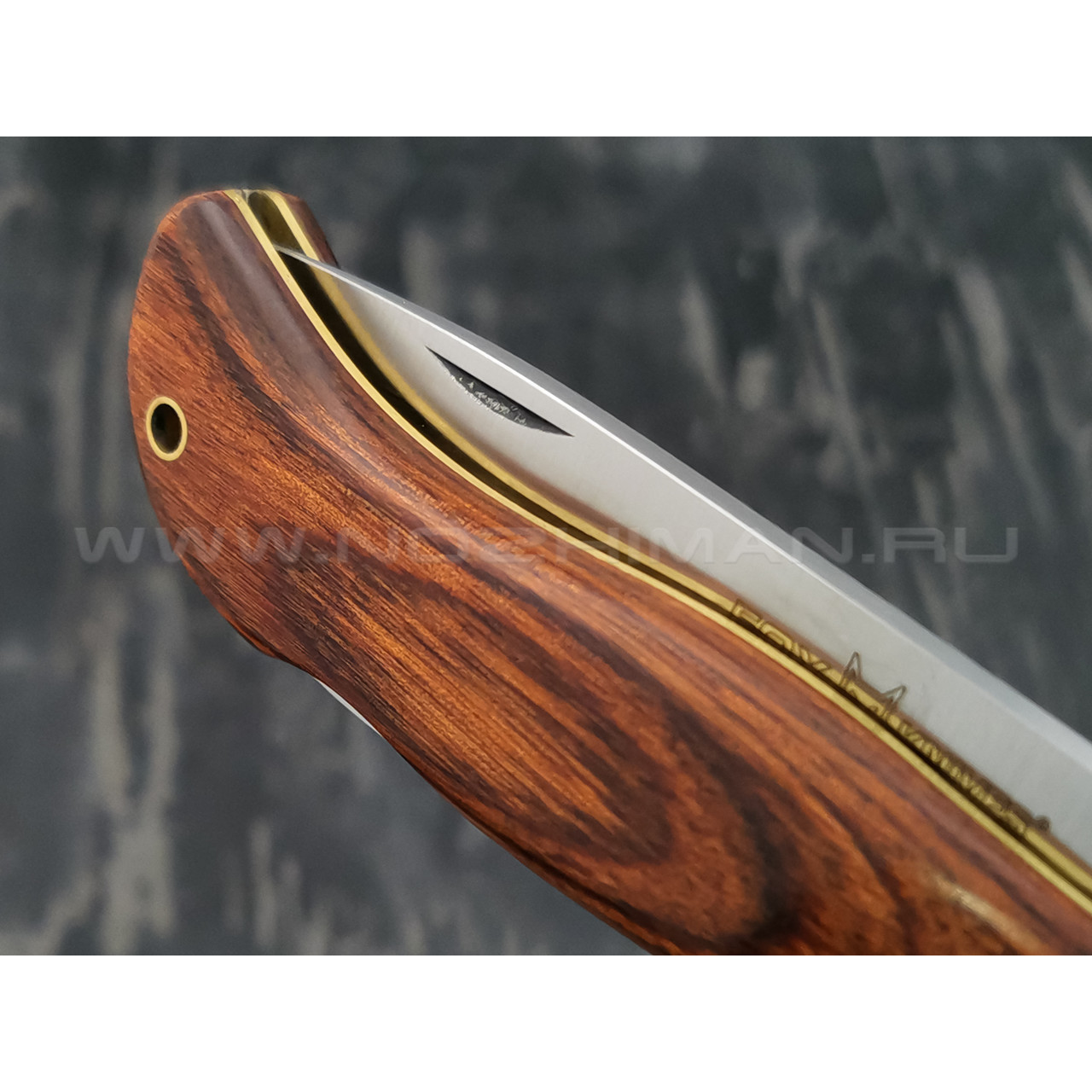 Нож Fox Forest 500, сталь N690Co, рукоять дерево pakka, никель