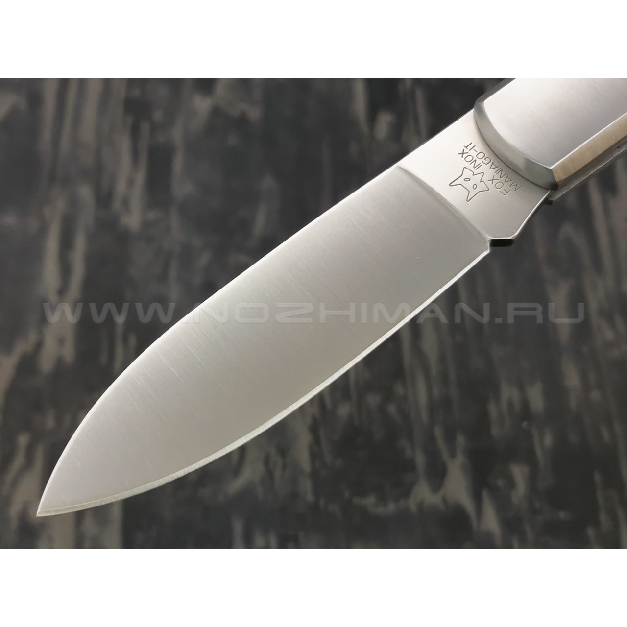 Нож Fox Hunting 210P, сталь 12C27, рукоять дерево палисандр