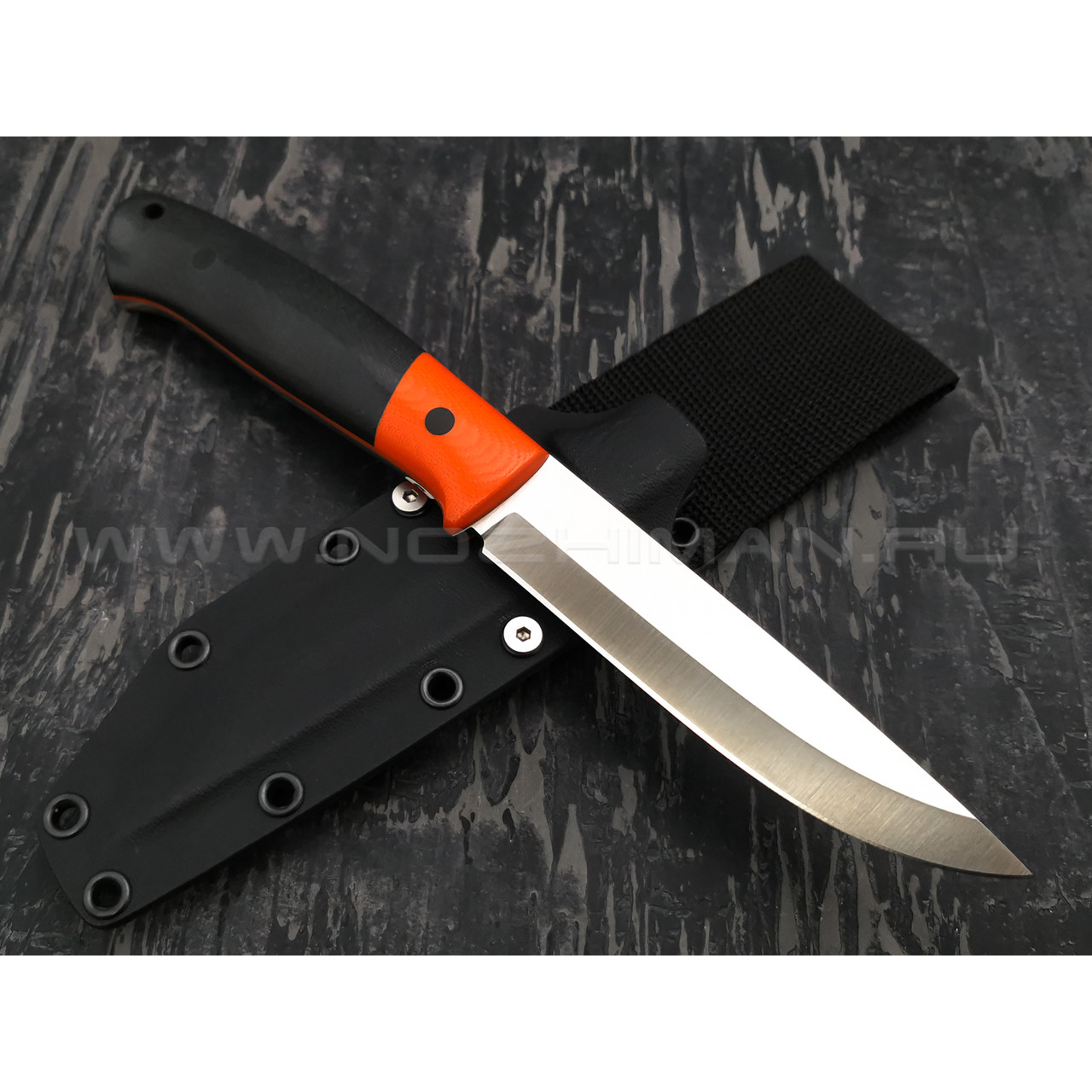Апус нож Maverick, сталь k110 satin, рукоять микарта, G10 orange
