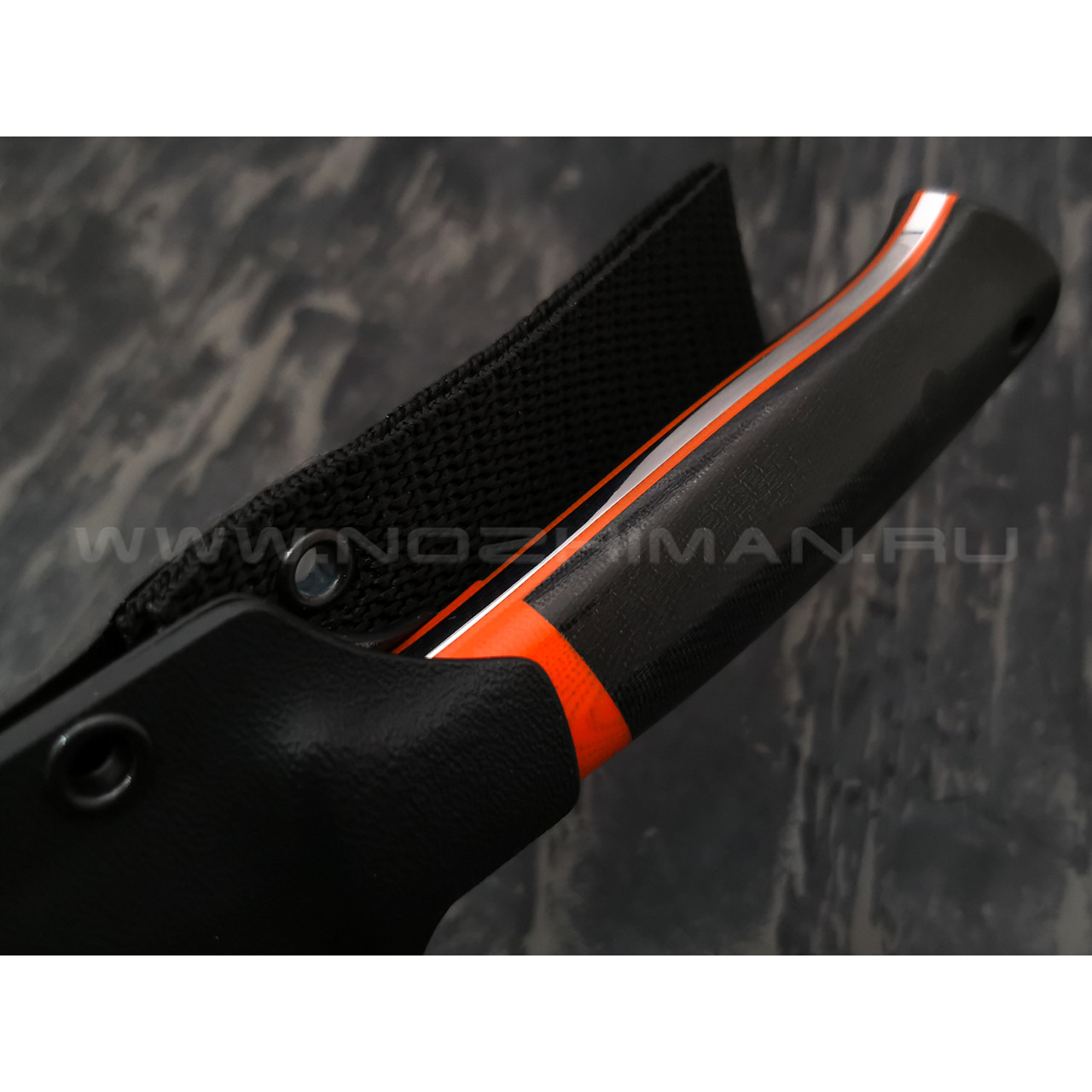 Апус нож Maverick, сталь k110 satin, рукоять микарта, G10 orange