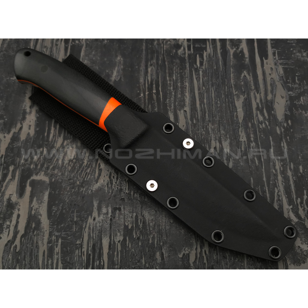 Апус нож Maverick, сталь k110 satin, рукоять микарта, G10 orange