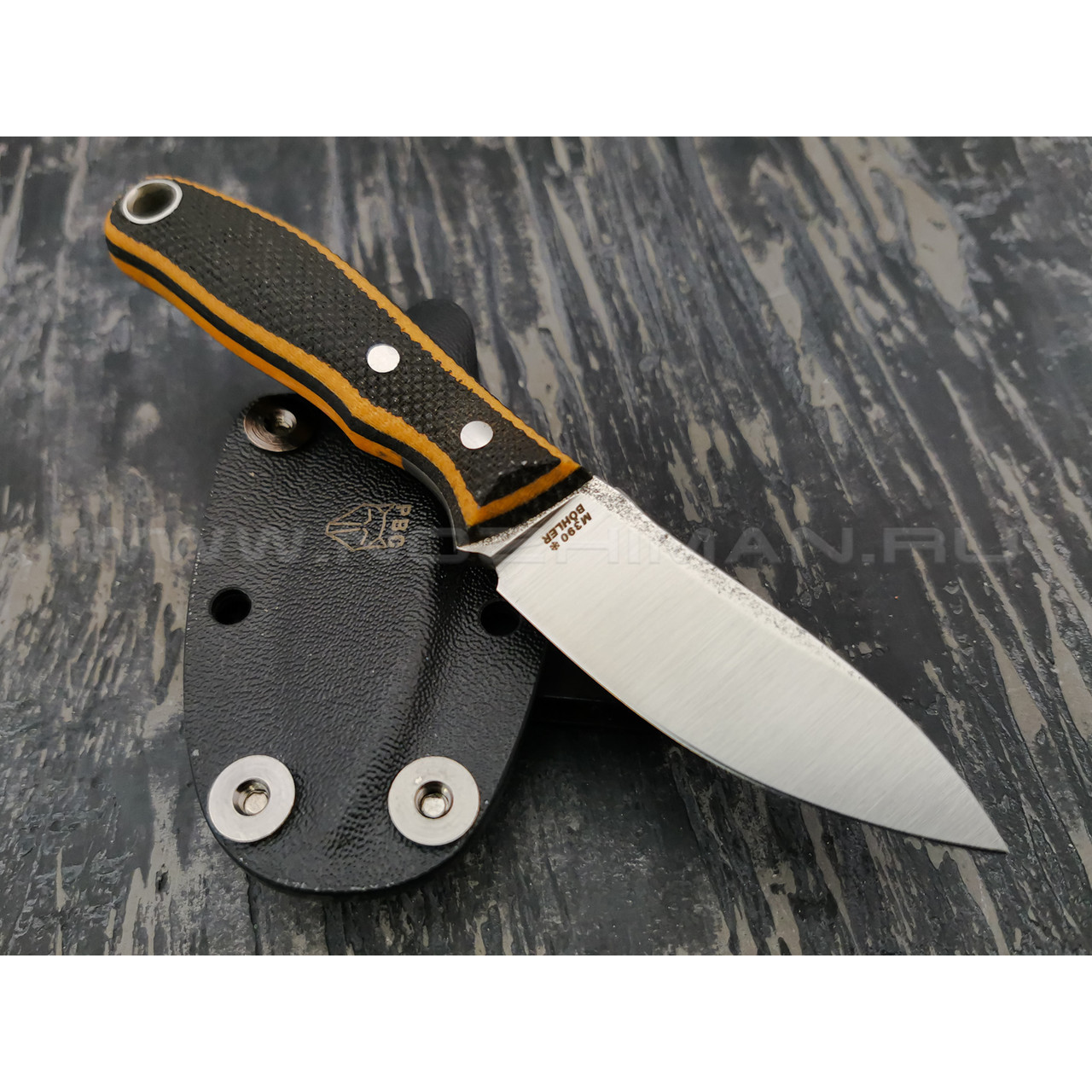 РВС нож Опёнок, сталь M390 с крио, рукоять микарта