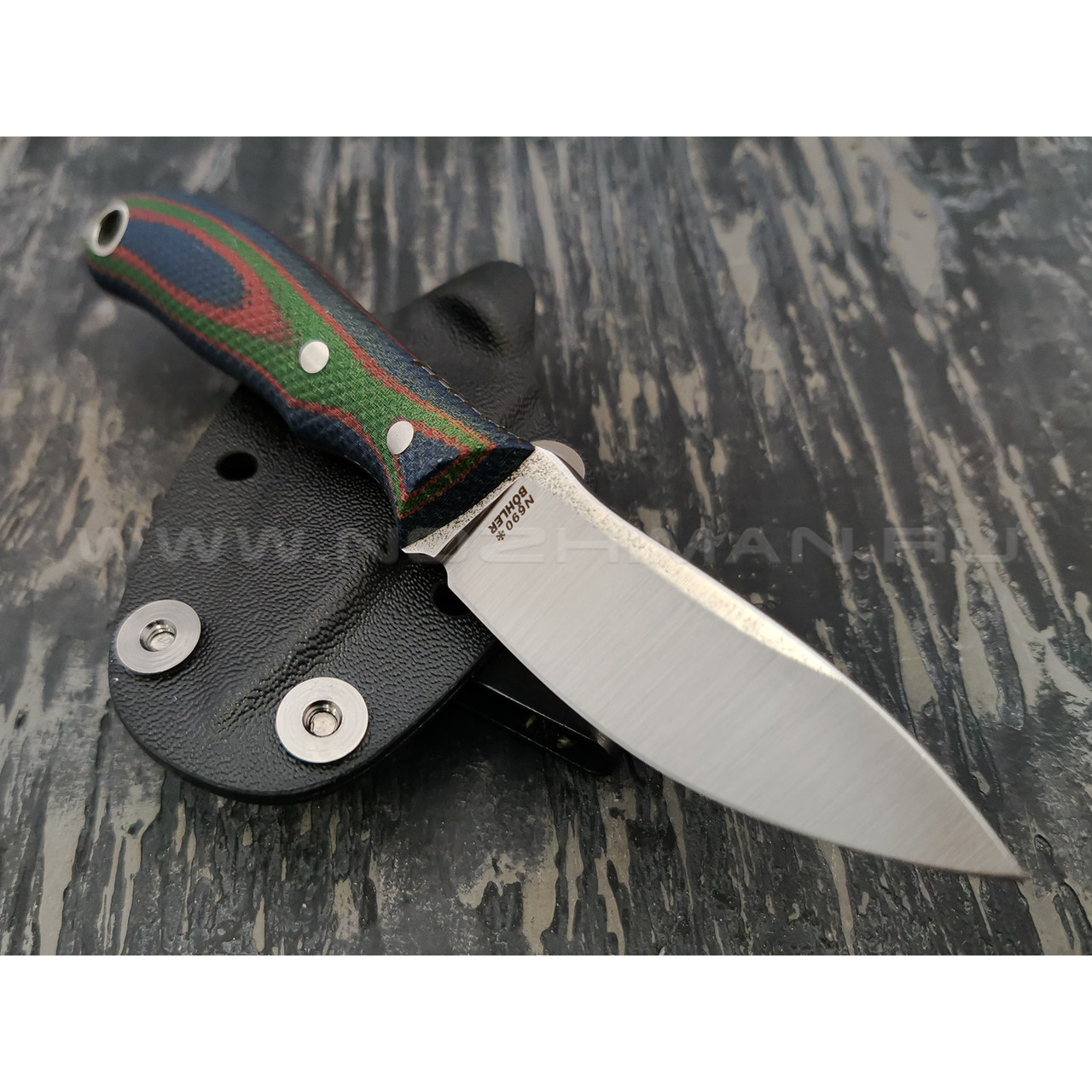 РВС нож Опёнок, сталь N690 с крио, рукоять микарта