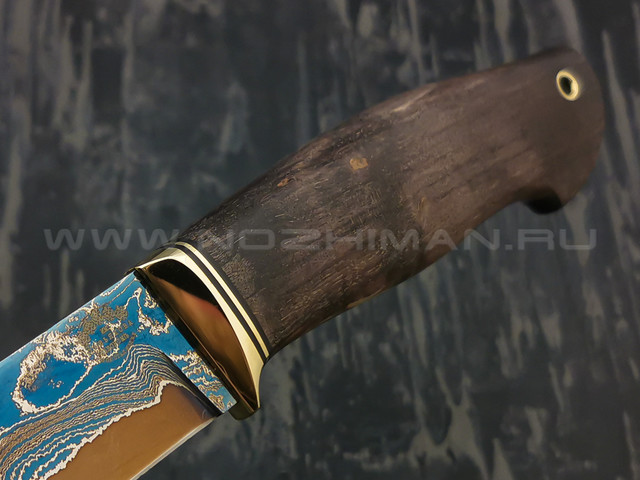 Нож "Ладья" дамасская сталь, рукоять карельская береза (Тов. Завьялова)