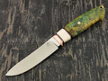 Нож "Скинер-Б" сталь S125V, рукоять кап клёна, клык моржа, бронза (Тов. Завьялова)
