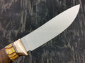 Нож "Скинер-М" сталь CPM 121 Rex, рукоять кап дуба, мокуме, зуб мамонта (Наследие)