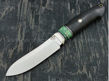 Нож "Фидель" сталь S390, рукоять эбен, зуб мамонта, мельхиор (Тов. Завьялова)