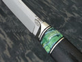 Нож "Фидель" сталь S390, рукоять эбен, зуб мамонта, мельхиор (Тов. Завьялова)
