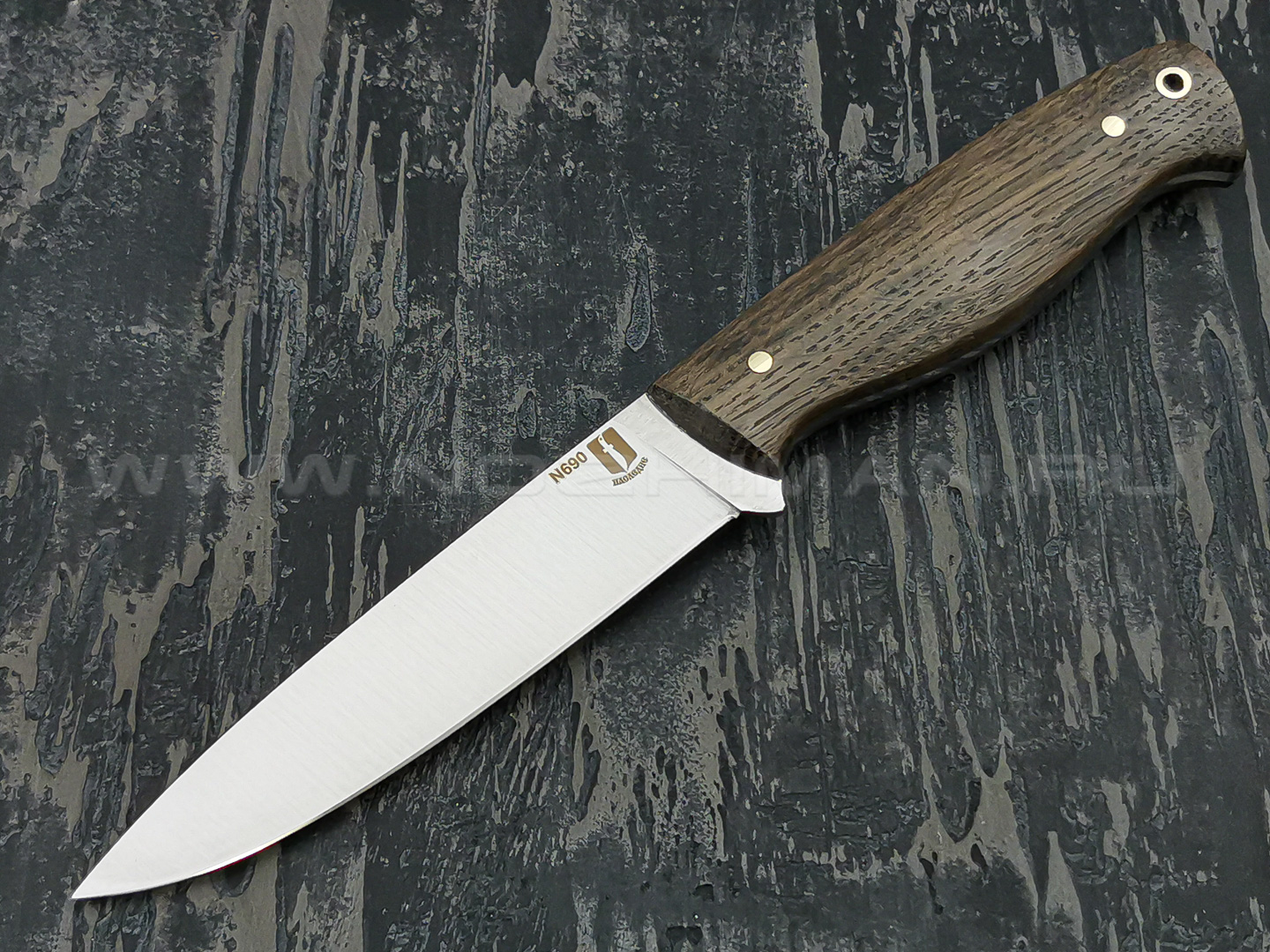 Нож "Волжский" сталь N690, рукоять морёный дуб (Наследие)