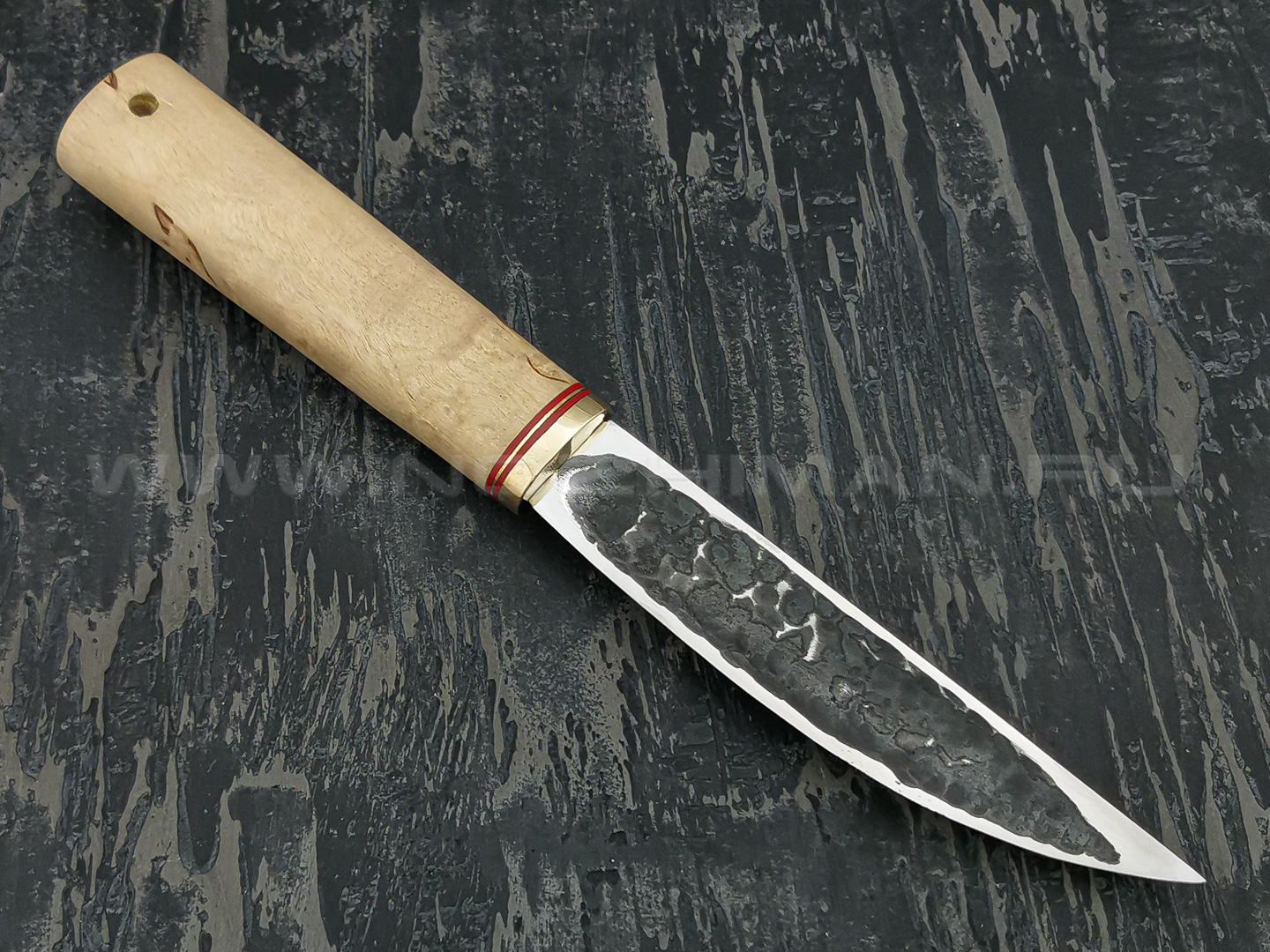 Нож "Якут" сталь Х12МФ, рукоять карельская береза, латунь (Тов. Завьялова)