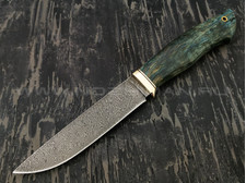 Нож "Ладья-2" дамасская сталь, рукоять карельская береза (Наследие)