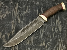 Нож "Пустынный орел" булатная сталь, рукоять карельская береза, латунь (Тов. Завьялова)