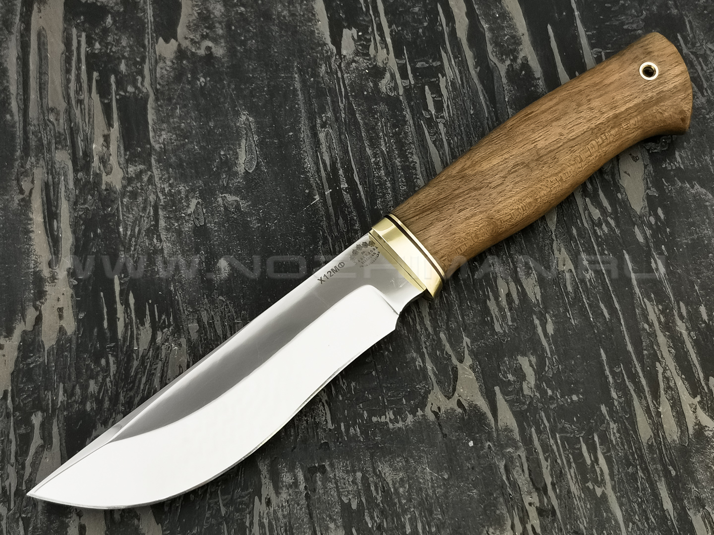 Нож "Бунтарь" сталь Х12МФ, рукоять дерево орех, латунь (Тов. Завьялова)
