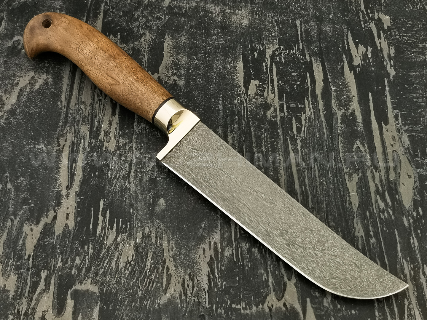 Нож "Пчак-Б" булатная сталь, рукоять дерево орех, мельхиор (Наследие)