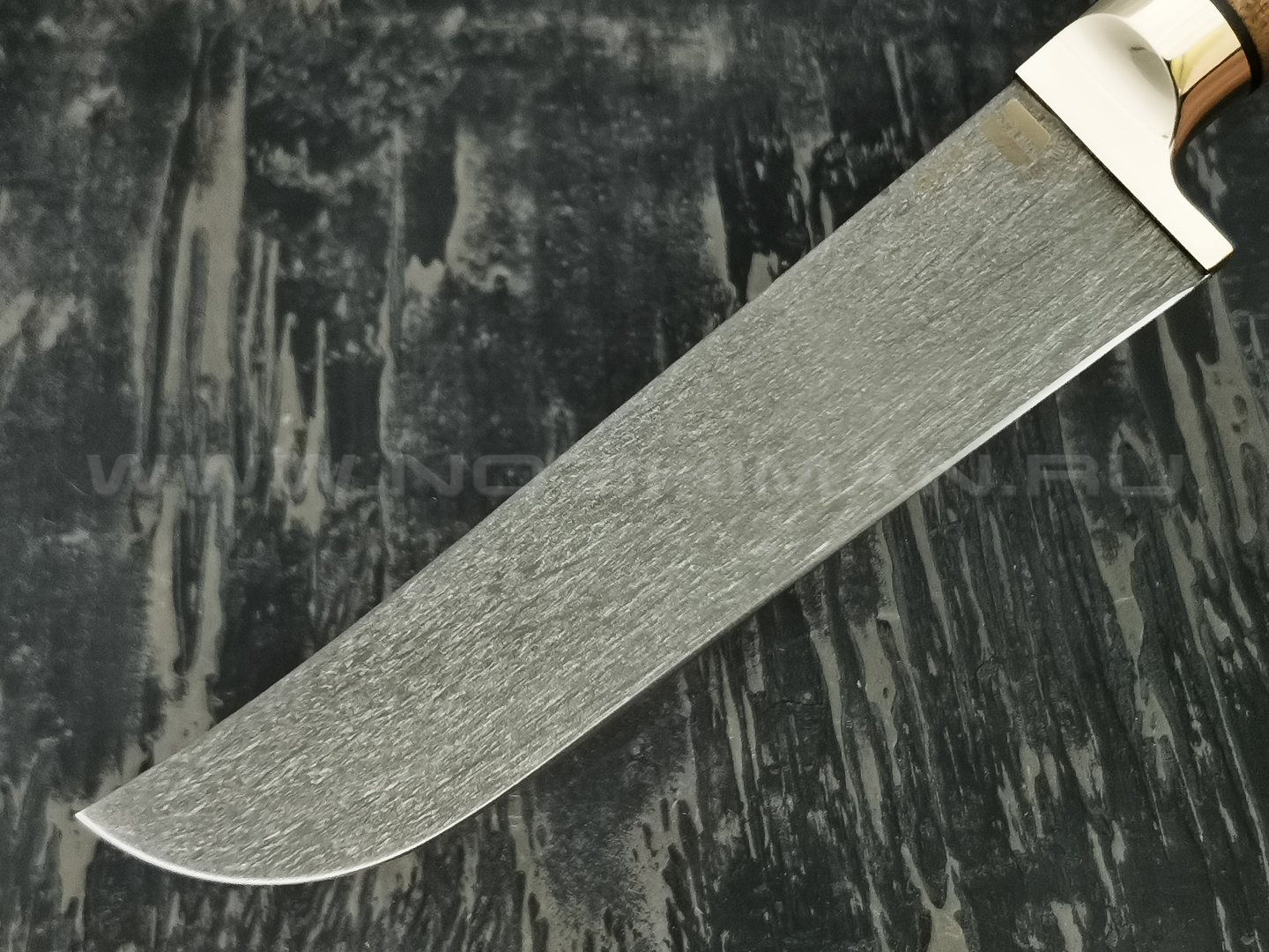 Нож "Пчак-Б" булатная сталь, рукоять дерево орех, мельхиор (Наследие)