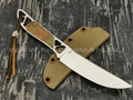 1-й Цех нож "Ножик" сталь N690, рукоять сталь, бронза с худ. травлением и эмалью